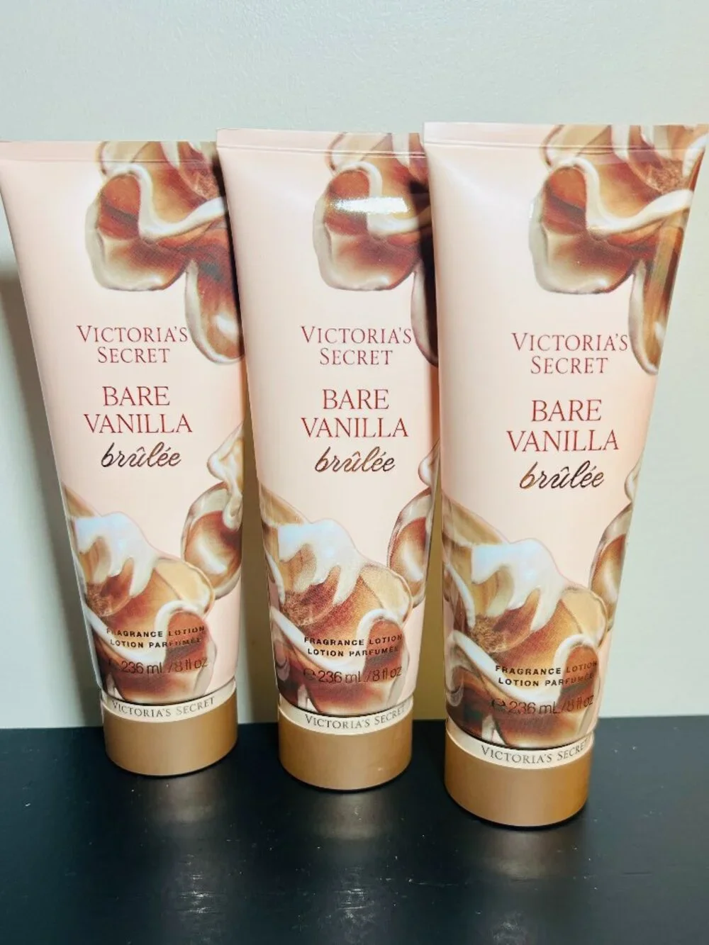 3 PK Victoria's Secret Bare Vanilla Brûlée Body Lotion SEALED/NEW